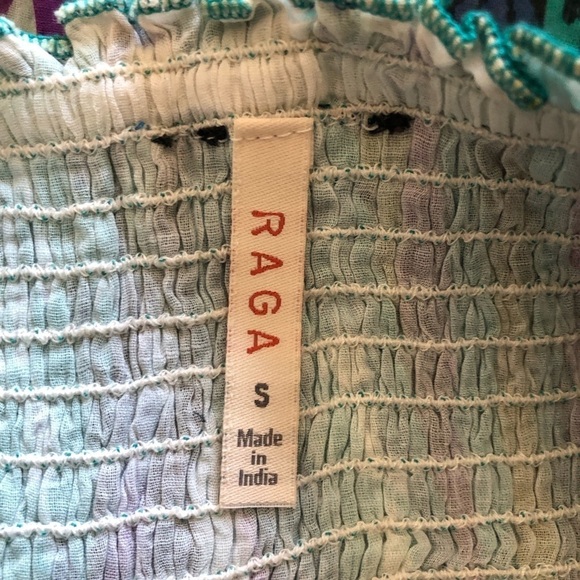 Raga Anthropologie Maxi Skirt Boho Peasant Smocked Waist Multicolored Small NWOT - Picture 6 of 10